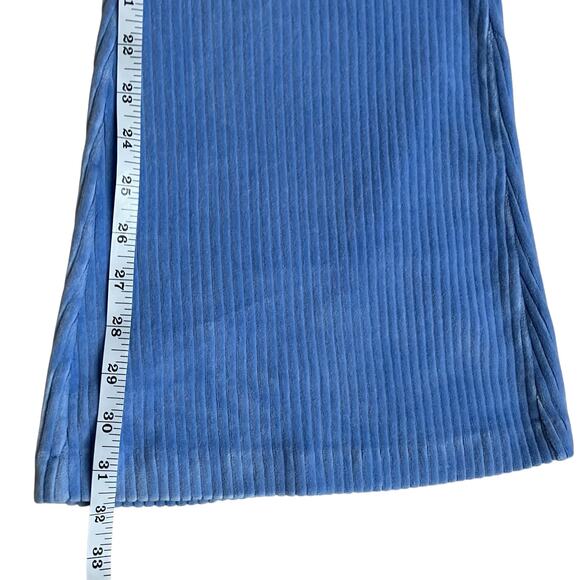 Aerie Sz L Light Blue Groove-on Velour High Waisted Flared Pants Loungewear - Picture 15 of 16